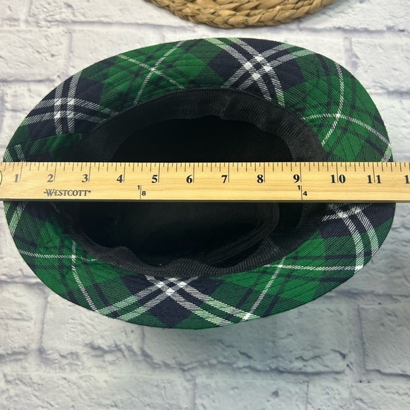 Green Plaid Fedora Hat - Picture 4 of 5